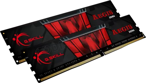 Photo de Kit Barrettes mémoire 16Go (2x8Go) DIMM DDR4 G.Skill Aegis PC4-21300 (2666 Mhz) (Noir et Rouge)