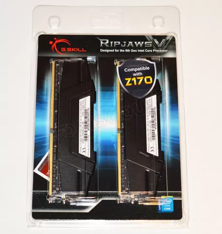 Photo de Kit Barrettes mémoire 16Go (2x8Go) DIMM DDR4 G.Skill Ripjaws V 3600Mhz (Noir)