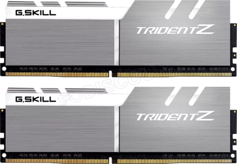 Photo de Kit Barrettes mémoire 16Go (2x8Go) DIMM DDR4 G.Skill Trident Z  3200Mhz (Gris et Blanc)