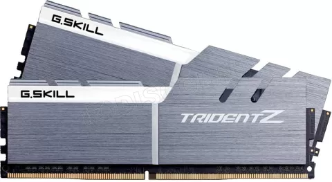 Photo de Kit Barrettes mémoire 16Go (2x8Go) DIMM DDR4 G.Skill Trident Z PC4-25600 (3200 Mhz) (Gris et Blanc)