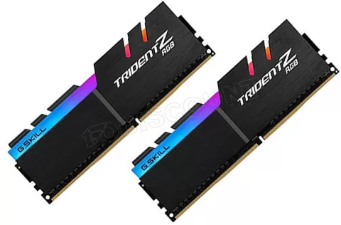 Photo de Kit Barrettes mémoire 16Go (2x8Go) DIMM DDR4 G.Skill Trident Z RGB  3200Mhz AMD (Noir)