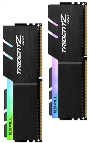 Photo de Kit Barrettes mémoire 16Go (2x8Go) DIMM DDR4 G.Skill Trident Z RGB  3200Mhz AMD (Noir)