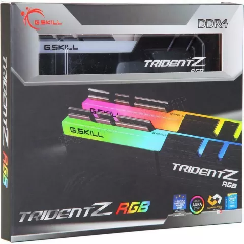 Photo de Kit Barrettes mémoire 16Go (2x8Go) DIMM DDR4 G.Skill Trident Z RGB  3200Mhz (Noir)