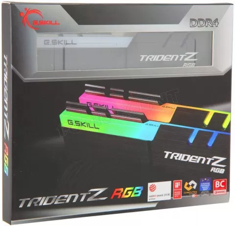Photo de Kit Barrettes mémoire 16Go (2x8Go) DIMM DDR4 G.Skill Trident Z RGB PC4-24000 (3000 Mhz) (Noir)
