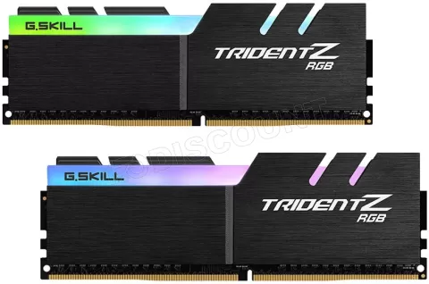 Photo de Kit Barrettes mémoire 16Go (2x8Go) DIMM DDR4 G.Skill Trident Z RGB PC4-25600 (3200 Mhz) (Noir)