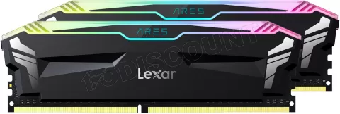 Photo de Kit Barrettes mémoire 16Go (2x8Go) DIMM DDR4 Lexar Ares RGB  3600Mhz (Noir)