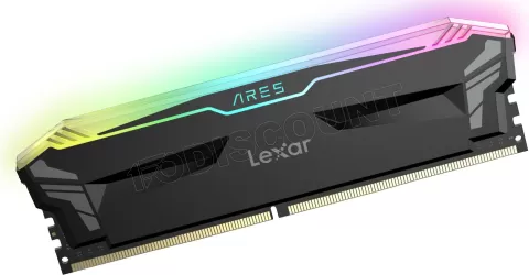 Photo de Kit Barrettes mémoire 16Go (2x8Go) DIMM DDR4 Lexar Ares RGB  3600Mhz (Noir)