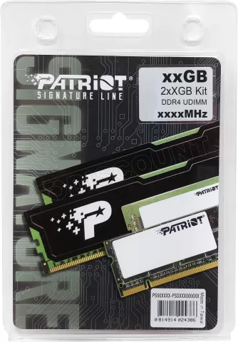 Photo de Kit Barrettes mémoire 16Go (2x8Go) DIMM DDR4 Patriot Signature Line  3200Mhz (Noir)