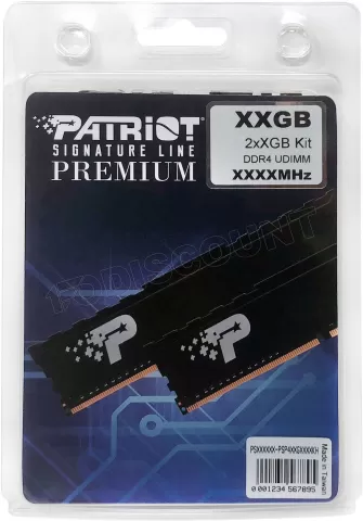 Photo de Kit Barrettes mémoire 16Go (2x8Go) DIMM DDR4 Patriot Signature Line Premium  2666Mhz (Noir)