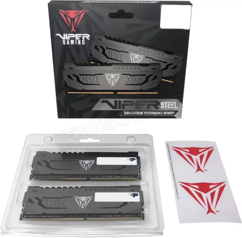 Photo de Kit Barrettes mémoire 16Go (2x8Go) DIMM DDR4 Patriot Viper Steel  4400Mhz (Noir)