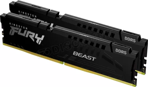 Photo de Kit Barrettes mémoire 16Go (2x8Go) DIMM DDR5 Kingston Fury Beast 5600MHz CL36 (Noir)