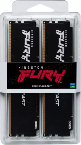 Photo de Kit Barrettes mémoire 16Go (2x8Go) DIMM DDR5 Kingston Fury Beast 6000MHz (Noir)