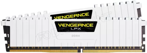 Photo de Kit Barrettes mémoire 32Go (2x16Go) DIMM DDR4 Corsair Vengeance LPX  3200Mhz (Blanc)
