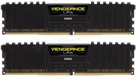 Photo de Kit Barrettes mémoire 32Go (2x16Go) DIMM DDR4 Corsair Vengeance LPX PC4-21300 (2666 Mhz) (Noir)
