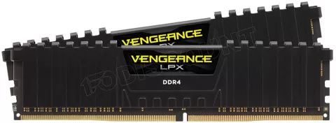 Photo de Kit Barrettes mémoire 32Go (2x16Go) DIMM DDR4 Corsair Vengeance LPX PC4-25600 (3200 Mhz) (Noir) optimisé Ryzen