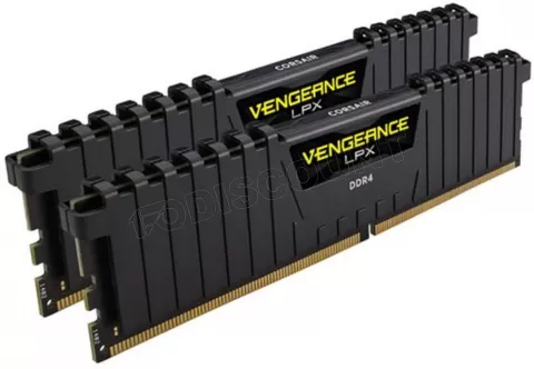Photo de Kit Barrettes mémoire 32Go (2x16Go) DIMM DDR4 Corsair Vengeance LPX PC4-25600 (3200 Mhz) (Noir) optimisé Ryzen