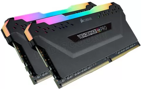 Photo de Kit Barrettes mémoire 32Go (2x16Go) DIMM DDR4 Corsair Vengeance Pro RGB  2666Mhz (Noir)