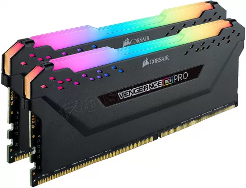 Photo de Kit Barrettes mémoire 32Go (2x16Go) DIMM DDR4 Corsair Vengeance Pro RGB PC4-28800 (3600 Mhz) (Noir)