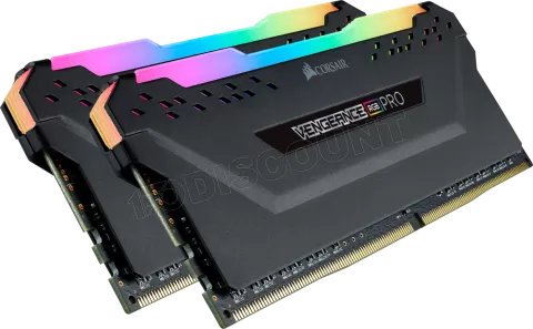 Photo de Kit Barrettes mémoire 32Go (2x16Go) DIMM DDR4 Corsair Vengeance Pro RGB PC4-28800 (3600 Mhz) (Noir)