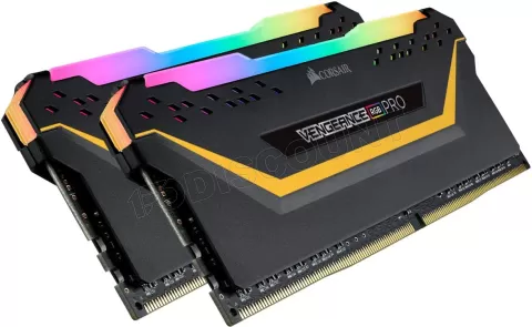 Photo de Kit Barrettes mémoire 32Go (2x16Go) DIMM DDR4 Corsair Vengeance Pro Tuf Edition RGB  3200Mhz (Noir)