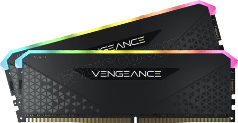 Photo de Kit Barrettes mémoire 32Go (2x16Go) DIMM DDR4 Corsair Vengeance RS RGB  3600Mhz (Noir)