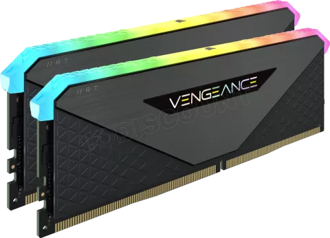 Photo de Kit Barrettes mémoire 32Go (2x16Go) DIMM DDR4 Corsair Vengeance RT RGB  3600Mhz (Noir)