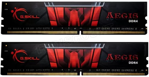 Photo de Kit Barrettes mémoire 32Go (2x16Go) DIMM DDR4 G.Skill Aegis  2400Mhz (Noir et Rouge)