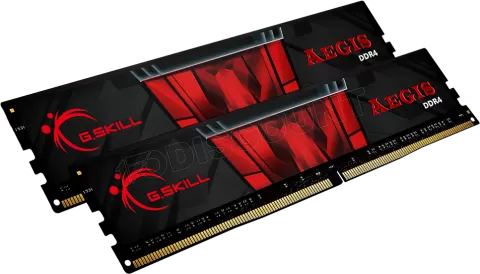 Photo de Kit Barrettes mémoire 32Go (2x16Go) DIMM DDR4 G.Skill Aegis PC4-19200 (2400 Mhz) (Noir et Rouge)