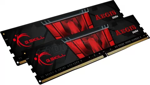 Photo de Kit Barrettes mémoire 32Go (2x16Go) DIMM DDR4 G.Skill Aegis PC4-24000 (3000 Mhz) (Noir et Rouge)