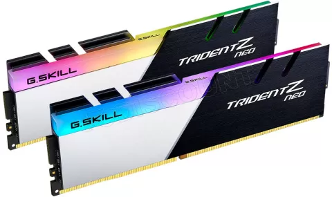 Photo de Kit Barrettes mémoire 32Go (2x16Go) DIMM DDR4 G.Skill Neo RGB PC4-28800 (3600 Mhz) (Noir/Blanc)