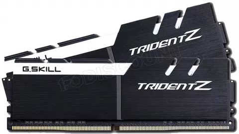 Photo de Kit Barrettes mémoire 32Go (2x16Go) DIMM DDR4 G.Skill Trident Z PC4-25600 (3200 Mhz) (Gris et Blanc)