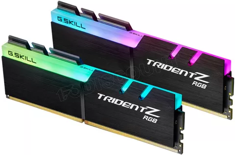 Photo de Kit Barrettes mémoire 32Go (2x16Go) DIMM DDR4 G.Skill TridentZ RGB PC4-25600 (3200 Mhz) (Noir)