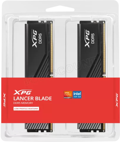 Photo de Kit Barrettes mémoire 32Go (2x16Go) DIMM DDR5 Adata XPG Lancer  5200MHz (Noir)