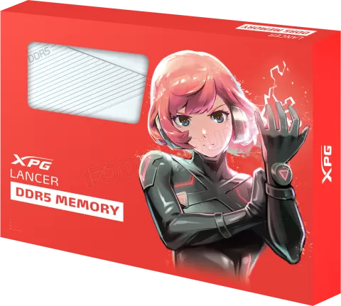 Photo de Kit Barrettes mémoire 32Go (2x16Go) DIMM DDR5 Adata XPG Lancer 6000MHz (Blanc)