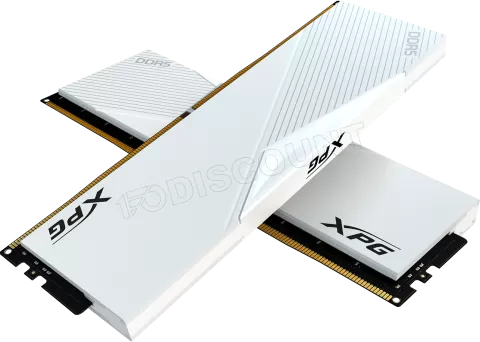 Photo de Kit Barrettes mémoire 32Go (2x16Go) DIMM DDR5 Adata XPG Lancer 6000MHz (Blanc)