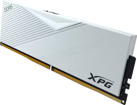 Photo de Kit Barrettes mémoire 32Go (2x16Go) DIMM DDR5 Adata XPG Lancer 6000MHz (Blanc)