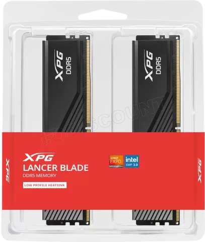 Photo de Kit Barrettes mémoire 32Go (2x16Go) DIMM DDR5 Adata XPG Lancer Blade 6000MHz (Noir)