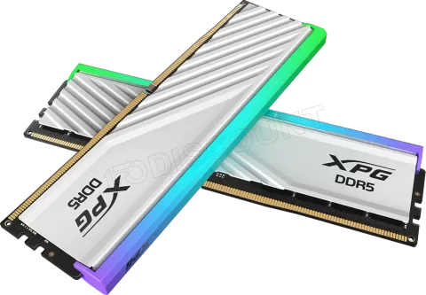 Photo de Kit Barrettes mémoire 32Go (2x16Go) DIMM DDR5 Adata XPG Lancer Blade RGB  6000MHz (Blanc)