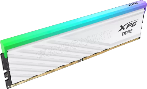 Photo de Kit Barrettes mémoire 32Go (2x16Go) DIMM DDR5 Adata XPG Lancer Blade RGB 6400MHz (Blanc)