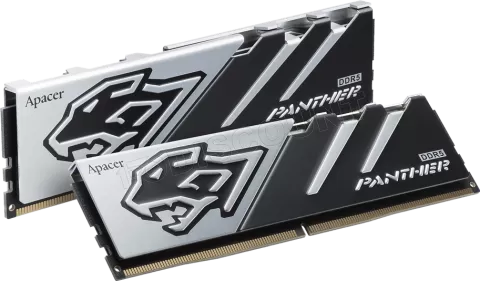 Photo de Kit Barrettes mémoire 32Go (2x16Go) DIMM DDR5 Apacer Panther 5600MHz (Noir/Argent)