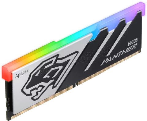 Photo de Kit Barrettes mémoire 32Go (2x16Go) DIMM DDR5 Apacer Panther RGB 5600MHz (Noir/Argent)