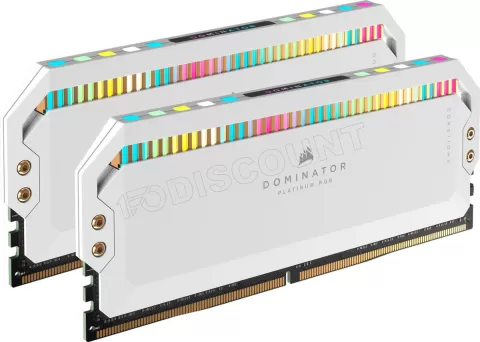 Photo de Kit Barrettes mémoire 32Go (2x16Go) DIMM DDR5 Corsair Dominator Platinum RGB  5200MHz (Blanc) CL40
