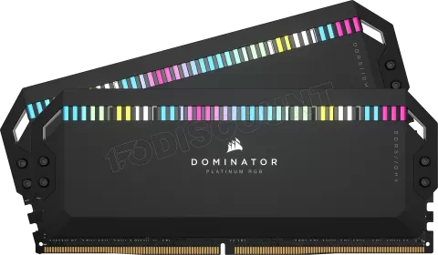 Photo de Kit Barrettes mémoire 32Go (2x16Go) DIMM DDR5 Corsair Dominator Platinum RGB  5600MHz (Noir)