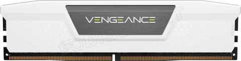 Photo de Kit Barrettes mémoire 32Go (2x16Go) DIMM DDR5 Corsair Vengeance  5200MHz CL40 (Blanc)