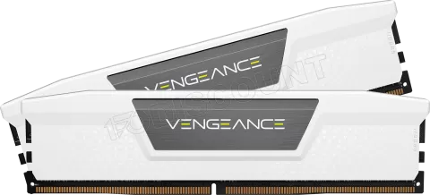 Photo de Kit Barrettes mémoire 32Go (2x16Go) DIMM DDR5 Corsair Vengeance 6000MHz (Blanc)