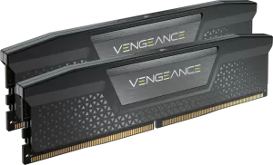 Photo de Kit Barrettes mémoire 32Go (2x16Go) DIMM DDR5 Corsair Vengeance 6000MHz CL38 (Noir)