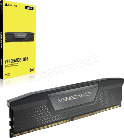 Photo de Kit Barrettes mémoire 32Go (2x16Go) DIMM DDR5 Corsair Vengeance 6000MHz (Noir)