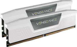 Photo de Kit Barrettes mémoire 32Go (2x16Go) DIMM DDR5 Corsair Vengeance PC5-41600 (5200 MHz) (Blanc) CL40