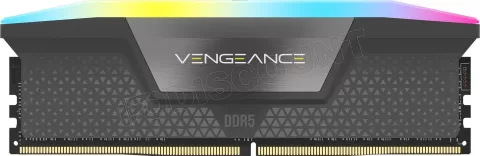 Photo de Kit Barrettes mémoire 32Go (2x16Go) DIMM DDR5 Corsair Vengeance RGB  6200MHz CL36 (Noir)