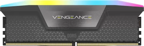 Photo de Kit Barrettes mémoire 32Go (2x16Go) DIMM DDR5 Corsair Vengeance RGB  6400MHz CL36 (Noir)